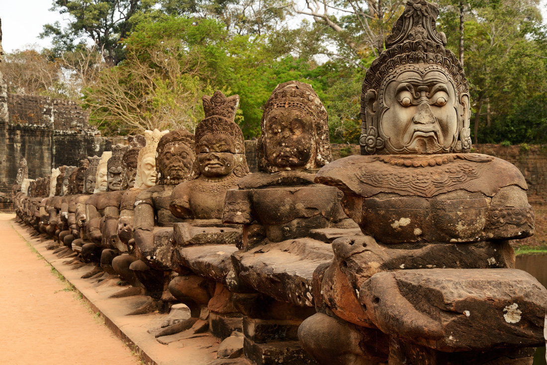 Demons at South Gate of Angkor Thom, Cambodia
