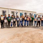 Boys with portraits at Za'atari Refugee Camp